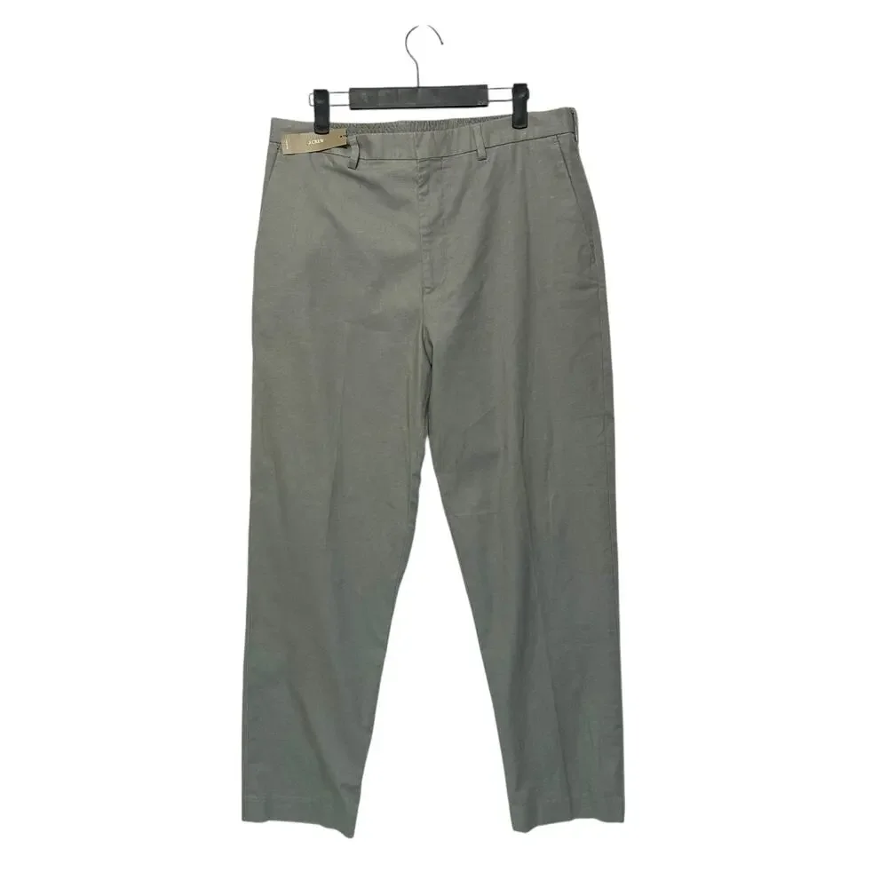 J. Crew Classic-Fit Hemp-Organic Cotton Blend Suit Pant NWT Men's Sz M Gray